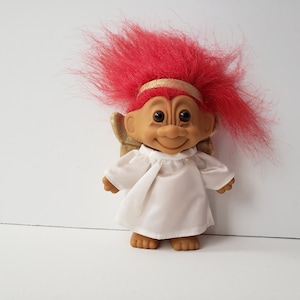 Vintage Russ Troll Doll Christmas Angel Red Hair 5&quot; Trolls