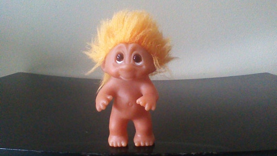 Vintage Dam Troll Doll Orange Hair Orange Amber Eyes Trolls Etsy