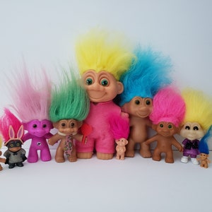 Huge Lot of Vintage Troll Dolls, Russ, Dam, Mini Trolls, Treasure Trolls