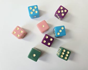 Lot of Colored Dice, 16mm, Solid Dice, Extra Board Game Pieces, Crafts Fun Gift Unique Present