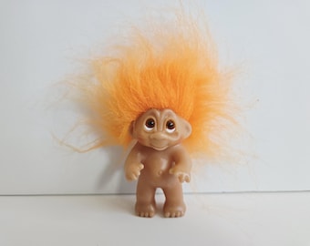 Muñeca troll vintage Dam, cabello naranja
