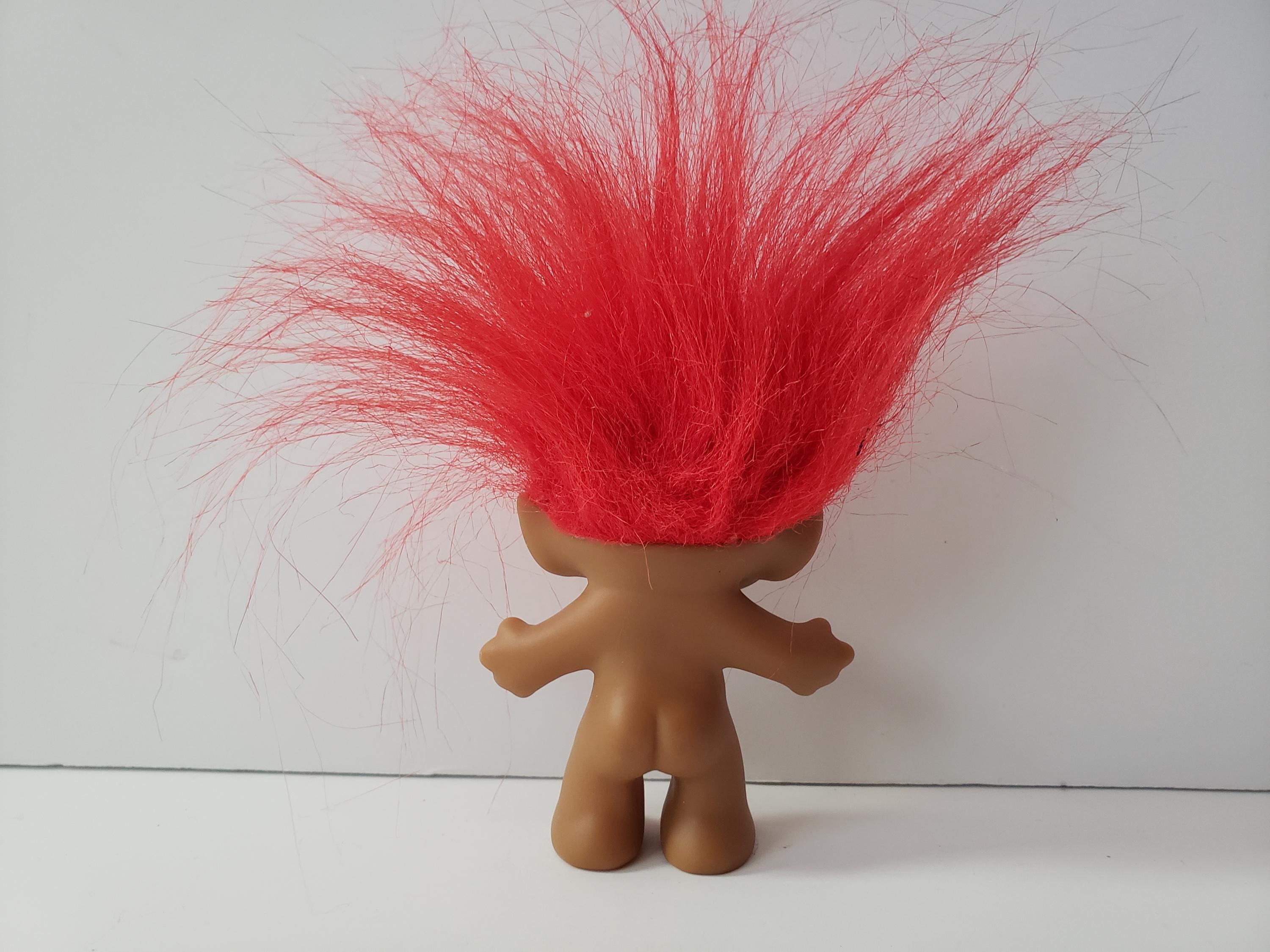 Vintage Ace Novelty Treasure Troll Doll Red Hair Red Heart Jewel