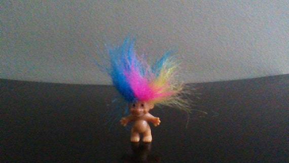 Vintage Russ Troll Doll Rainbow Hair Trolls 1 Mini Etsy