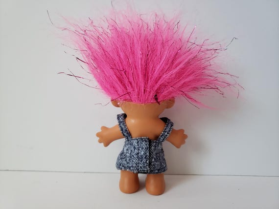 Vintage Russ Troll Doll Girl Sparkly Pink Hair 5 Trolls Etsy UK