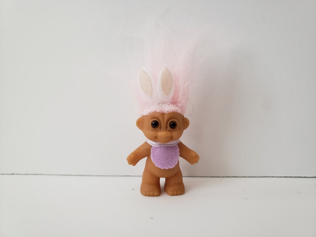 Vintage Russ Troll Doll Baby Rabbit, Easter Bunny, Light Pink Hair ...