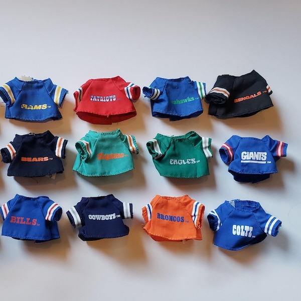 Vintage Russ Troll Doll Clothes for 3" Trolls, NFL Football Jerseys, Choose 1 For Your Favorite Team