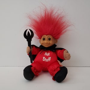 Vintage Russ Troll Doll Devil, Devil Costume Outfit, Valentines Day Troll Doll, Red Hair 5" Trolls