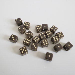 Lot of Brown Dice, 16mm, Brown Colored Solid Dice, Extra Board Game Pieces, Crafts Fun Gift Unique Present