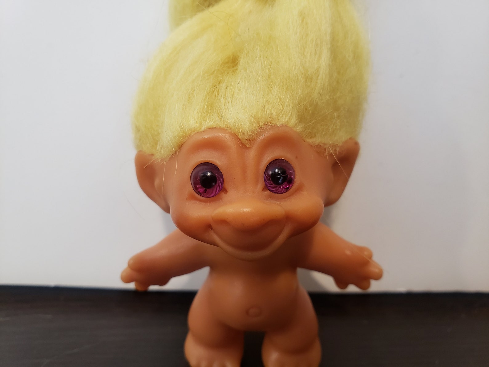 Vintage Troll Doll 1960s Yellow Hair Purple Eyes Trolls Etsy