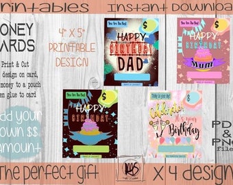 Money Cards, Gifts, birthday, celebration, Printable, Download, stationary, PNG, Sublimation, Print and cut, Gift card holder,