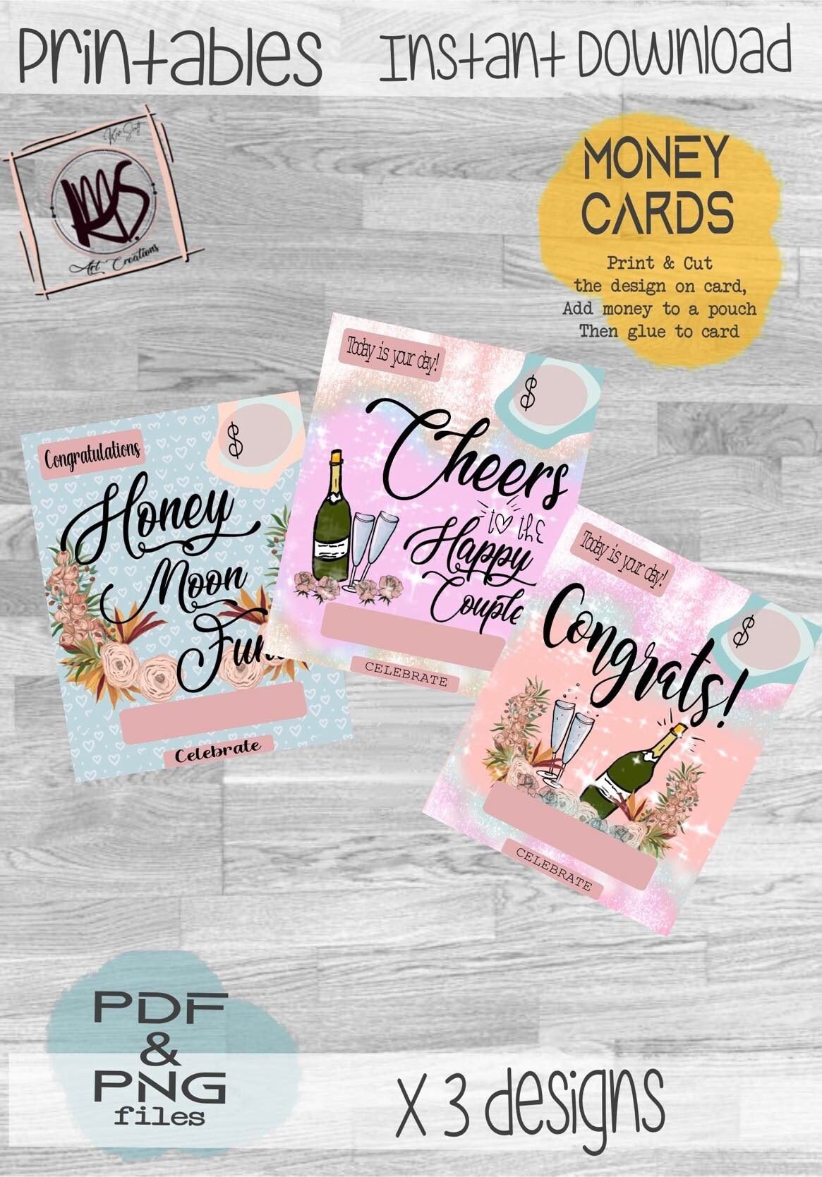 Money Cards, Gifts, Wedding, Celebration, Printable, Download ...