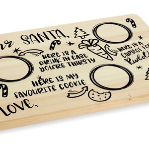 Caro Babbo Natale, latte e biscotti, vassoio, tavola, Natale, Rudolph, SVG, artigianato in vinile