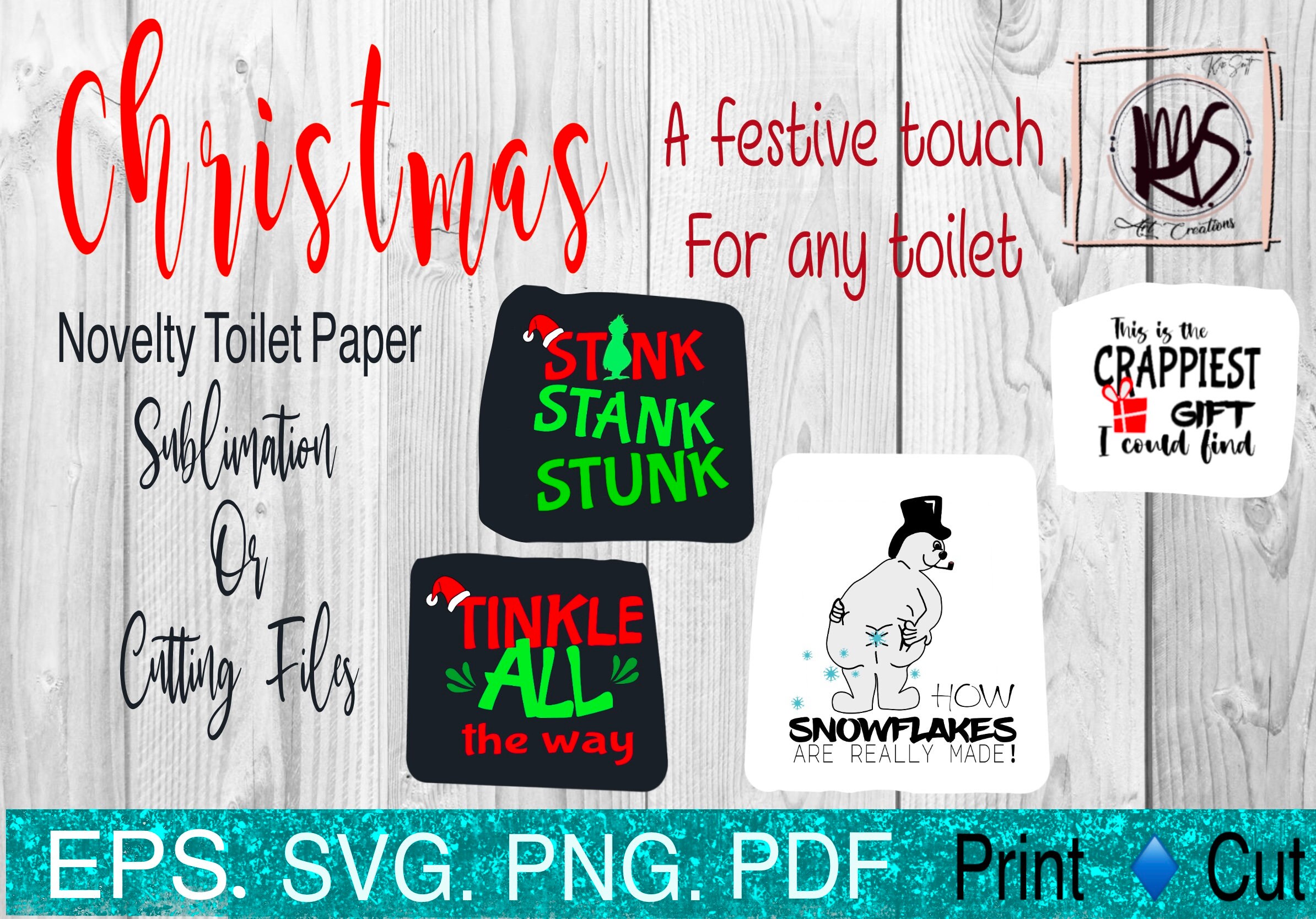 Festive, Loo Paper, Toilet Roll, Jokes, Funny, SVG, PNG, Download