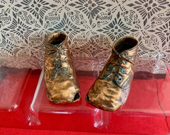 brass baby shoes