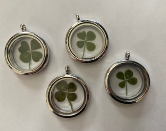 Real Four Leaf Clover Pendant - Handpicked - gift, graduation/anniversary, St, Patrick's Day, mother's/father's day