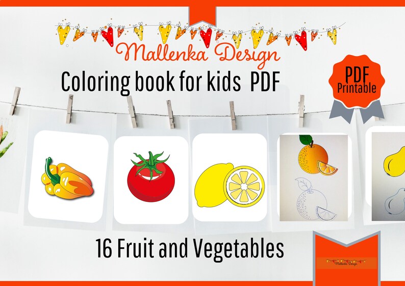 Download Coloring pages for kids fruits / Coloring book for kids ...