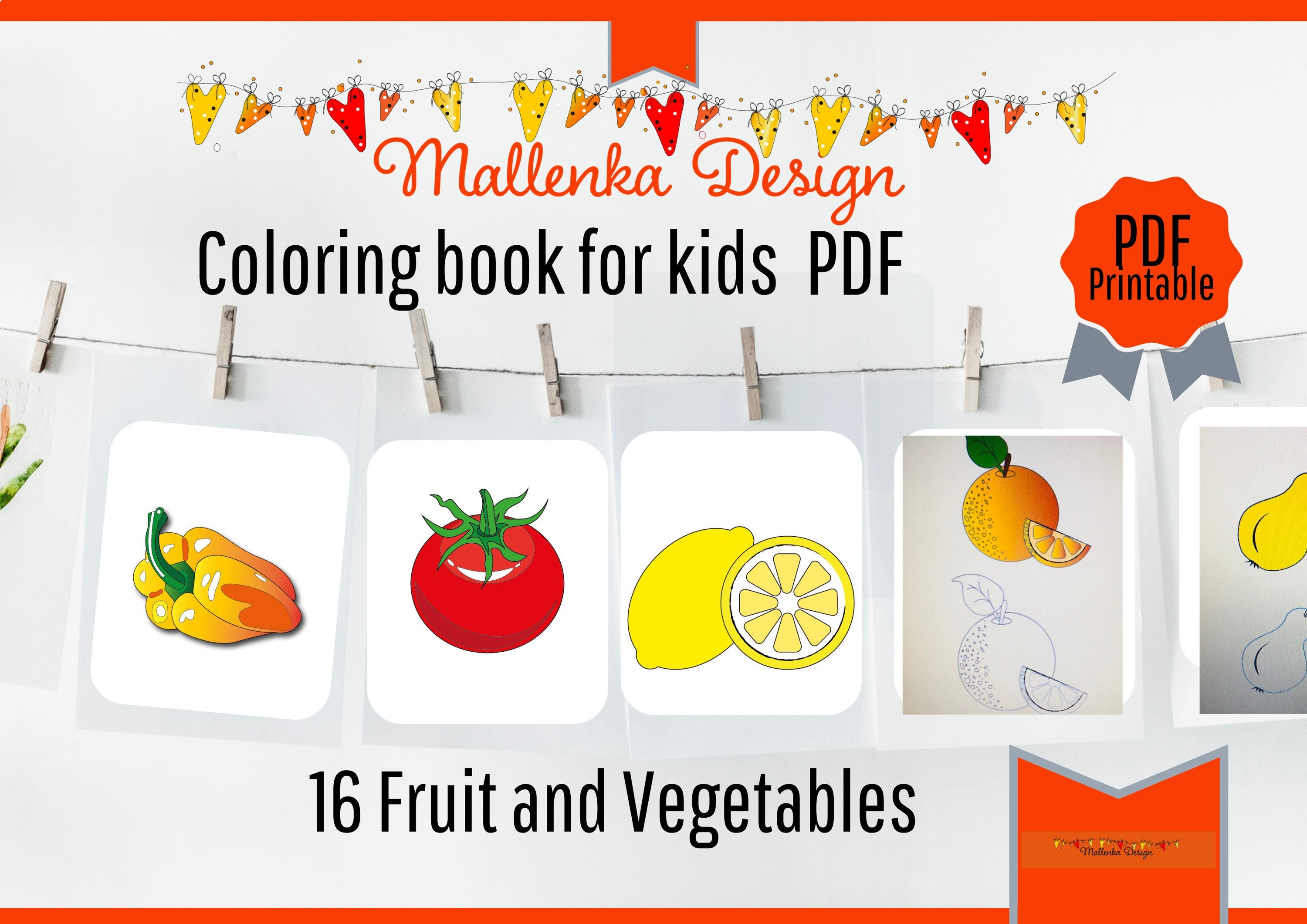 Download Coloring Pages For Kids Fruits Coloring Book For Kids Pdf Etsy