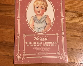 1986 Peck Gandre presents The Hilda Toddler by Kestner circa 1914 paper doll rare German doll series world war 2 classic Germany book htf