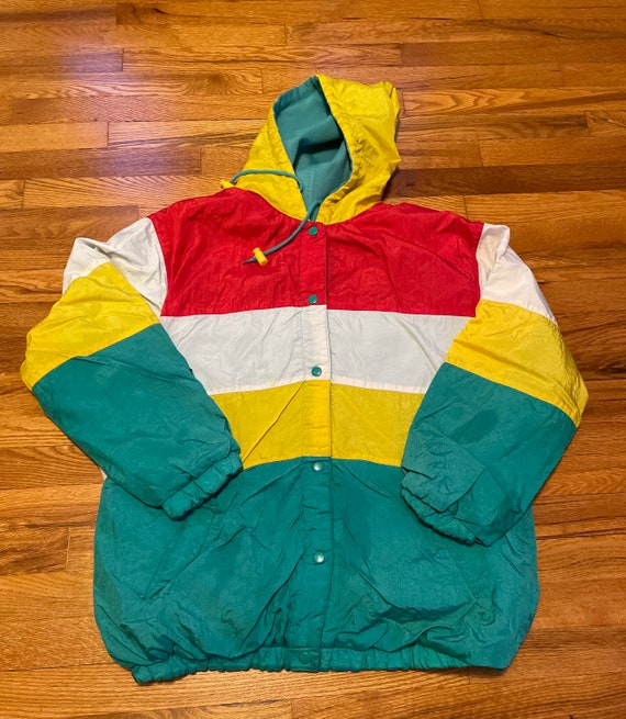 incredible 90s reversible colorblock coat jacket h