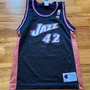 90s Utah Jazz Donyell Marshall 42 Champion jersey rare vintage youth large adult small size black