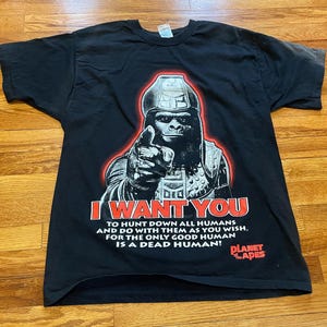 1999 90s Planet of the Apes vintage t-shirt faded movie promo XL black “I Want You”