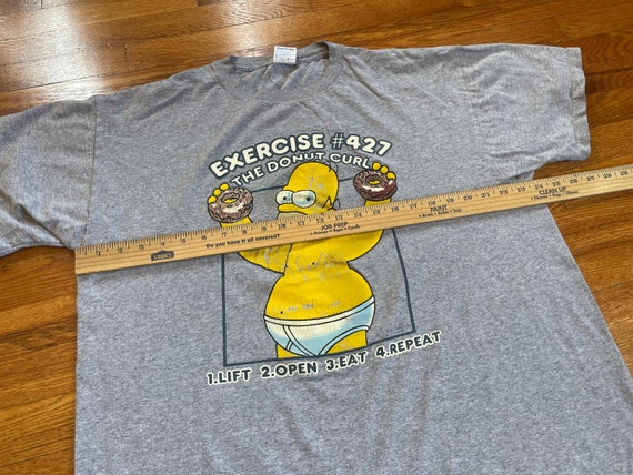 Vintage 90s Simpsons T-shirt, Homer Donut Exercise, Grey XL - Etsy
