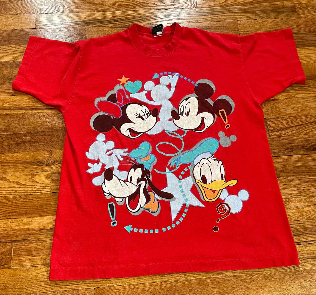 トップス 90s Donald Duck Mickey&co Thunder Donald Vintage Disney (Mickey Inc) - Donald Duck Embroidered T