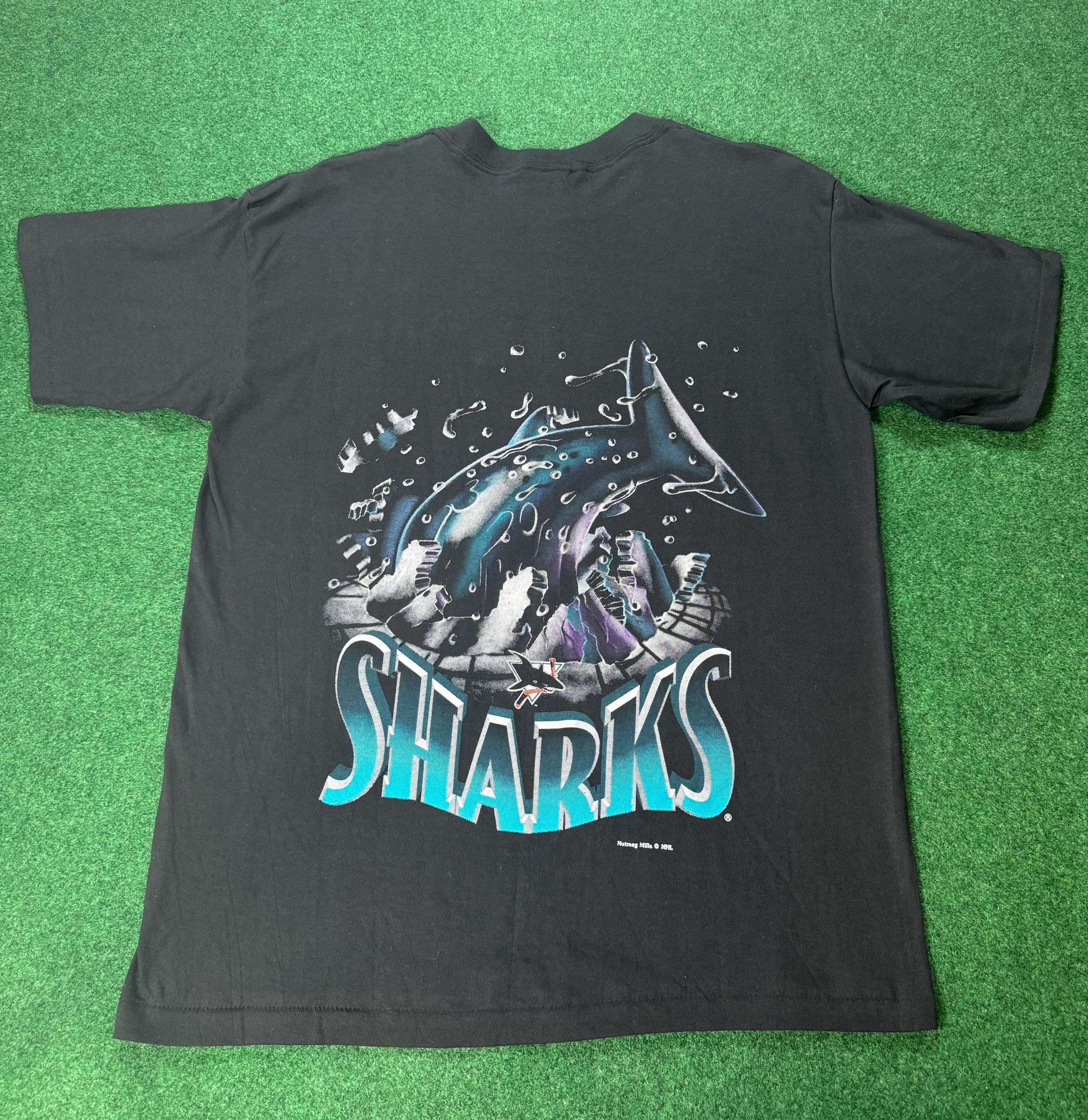 San jose sharks black cat shirt hotsell