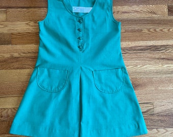 Vintage 70s Girl Scouts Uniform Dress, Youth Size 8