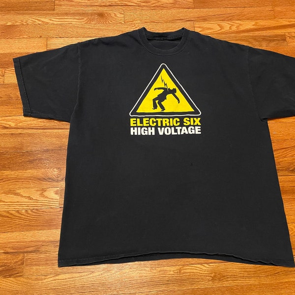 Early 00s Electric Six “High Voltage” vintage t-shirt band tee gay bar 90s XXL 2XL tour bloodhound gang danger obscure fun concert vinyl