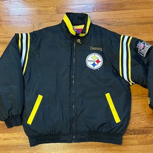 crazy 90s Pittsburgh Steelers winter coat puffer pro player starter style nfl football team large