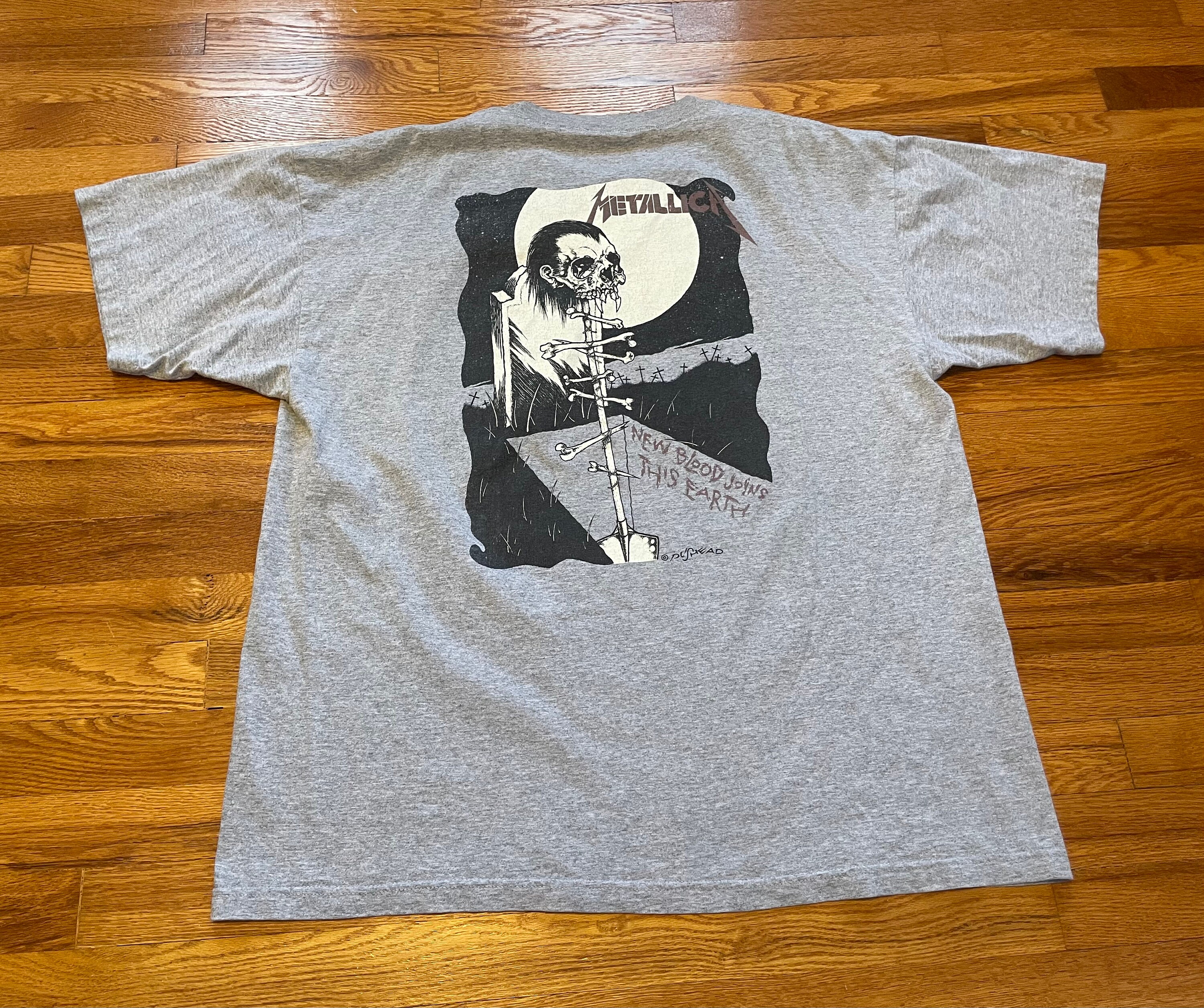 90s Metallica Pushead Vintage T-shirt Rare XXL Giant Tag Original 