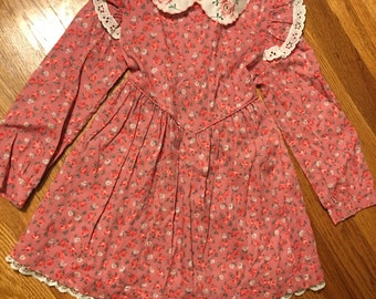 60s/70s JcPenny brand vintage floral print children's dress cute bows classy classic retro flowers sears awesome mall kids girls great htf