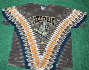 crazy Y2K Jimi Hendrix Liquid Blue T-shirt rare XL official tie dye stoner band