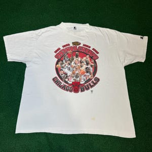 90s 1997 Chicago Bulls NBA Champs vintage t-shirt rare Dennis Rodman XL Starter Michael Jordan