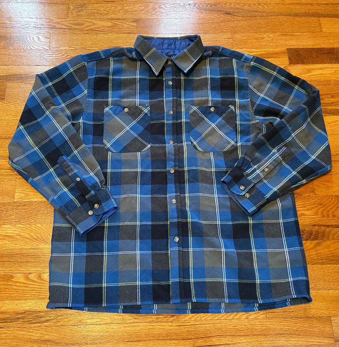 Timeless 60s John Blair Flannel Plaid Button up Shirt Old School 70s