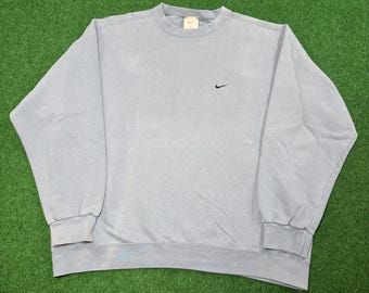 iconic 90s Y2K Nike swoosh simplistic crewneck sweatshirt blue color XL baggy