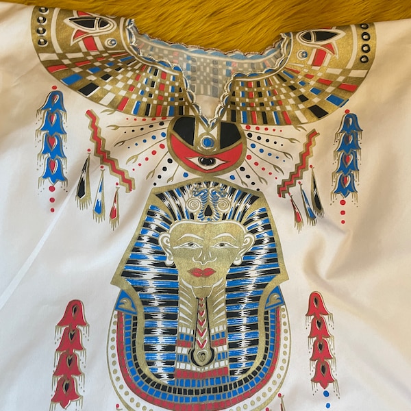 insane 90s handmade Egyptian dress one of a kind painted pyramids camels spyhnx Halloween costume?