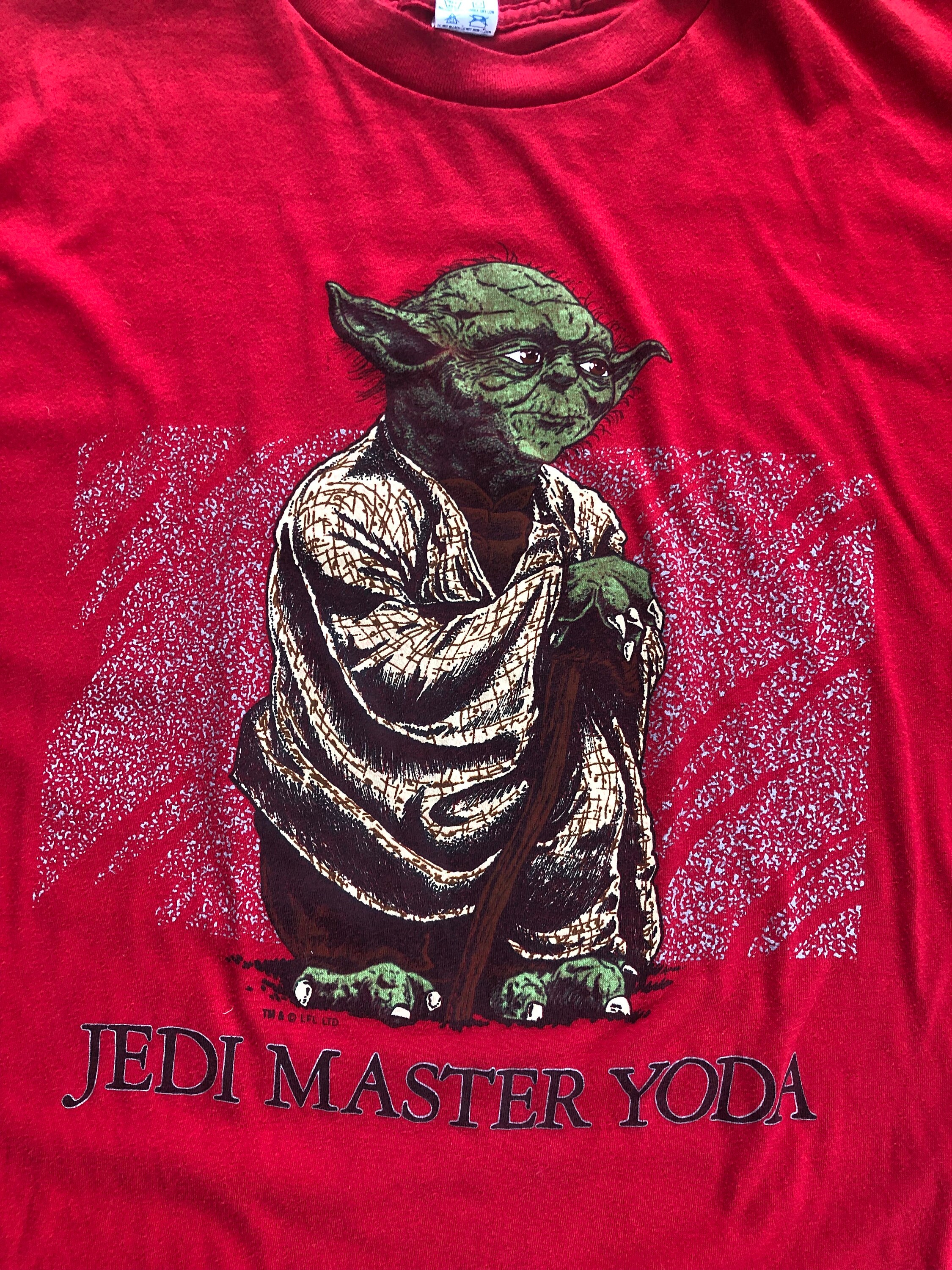 INSANE 80s Jedi Master Yoda Vintage T-shirt Star Wars Empire INSANE 80s Jedi Master Yoda Vintage T-shirt Star Wars Empire