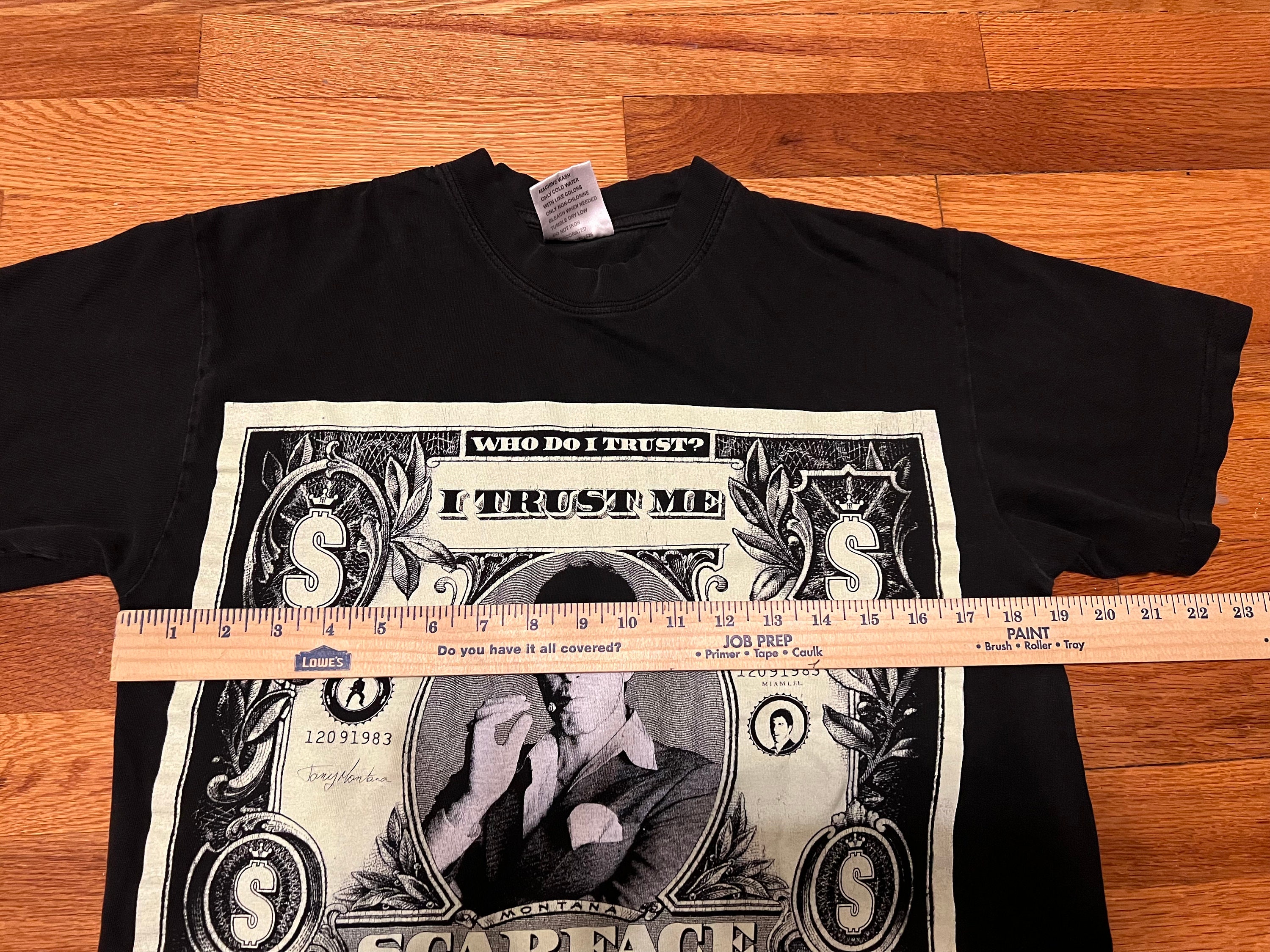 90年代ヴィンテージ スカーフェイス「I Trust Me」Tシャツ - レア映画 