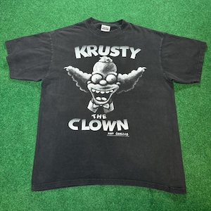 Camiseta vintage de Los Simpsons de los años 90, Krusty el payaso, rara, talla XL, Bort Bart, hipster