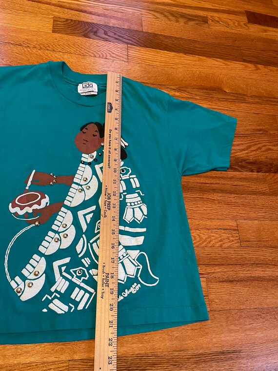 Vintage 80s Native American Art T-Shirt, Jeweled Desi… - Gem