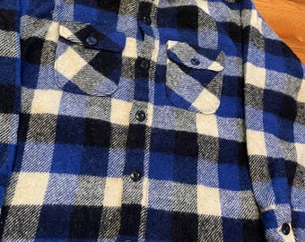 50s True Vintage Chill Chaser by Blue Top Blue Flannel Shirt