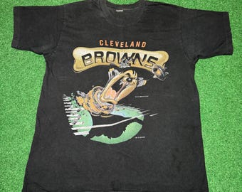 Vintage 90s Cleveland Browns Taz T-shirt, NFL Football (Large)