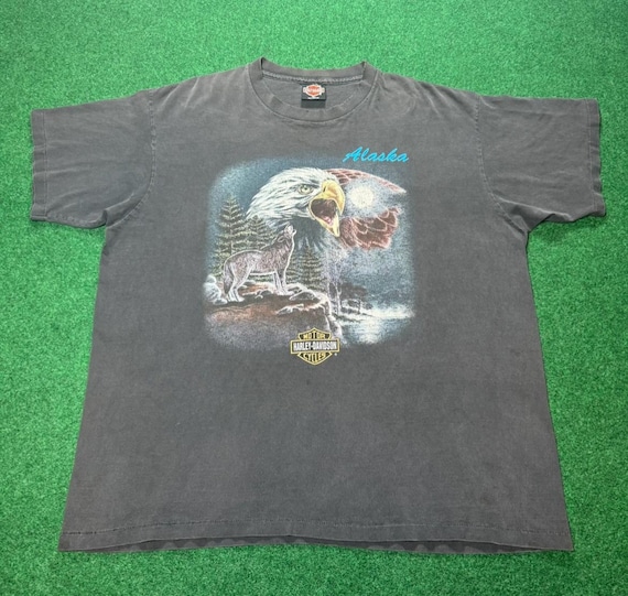 90s Harley Davidson Alaska T-shirt, Faded Biker Tee (XL) - Etsy