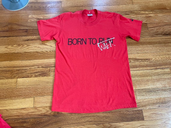 80s Nike brand “Born to Walk Run” vintage t-shirt… - image 1