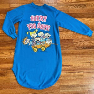 1998 Rugrats “Hurry You Guys” Vintage T-Shirt Nachthemd Schlafanzug süß Nickelodeon snick Doug Cartoon 90er Jahre ren and stimpy passt für Erwachsene hipster