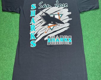 Maillot Vintage San Jose Sharks Noir Sarcelle Années 90 - Starter NHL Joe Sakic Coupe Stanley - Taille L
