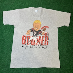 80年代シンシナティベンガルズブーマーエシアソンヴィンテージTシャツレアセーラムスポーツウェア風刺画NFLフットボールラージグレー