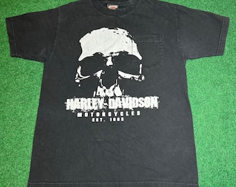 Y2K Harley Davidson Call of Duty Skull pocket t-shirt rare vintage medium biker